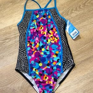 NEW Girls Speedo 1-piece Swimsuit, size 14